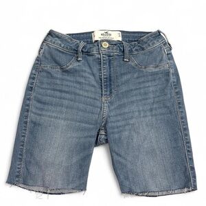 Hollister Curvy Mid Rise Jeans Legging Cut Off Bermuda Shorts